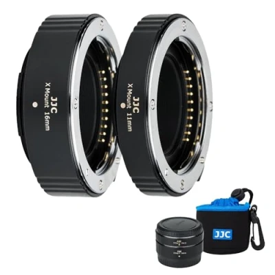 Immagine di JJC X Mount AF TTL Tubo di prolunga macro in metallo con messa a fuoco automatica, 11 mm/16 mm, per fotocamere reflex Fujifilm Fuji Pro3 Pro2 A7 A5 T30 T3 T100