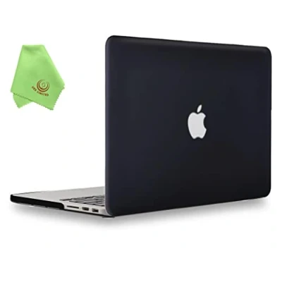 Immagine di UESWILL, custodia rigida opaca per MacBook, morbida al tatto, include panno in microfibra, Black, Macbook Pro 13&quot; con Retina Display