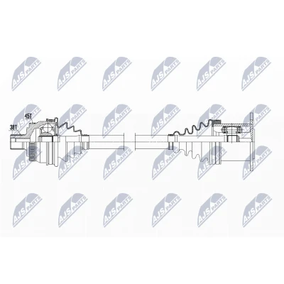 Immagine di NTY NPW AU 007 Albero motore / Semiasse Assale anteriore Sx, 520 Cambio manuale AUDI: A4 B7 Avant, B6 B6/B7 Cabrio