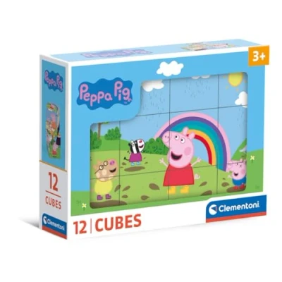 Immagine di Clementoni Pig 12 Pezzi Bambini 3 Anni, Cartoni Animati, Puzzle, Made In Italy, Colore Peppa Cubi, 41195