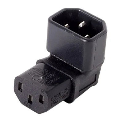 Immagine di ChenYang IEC 60320 C14 maschio a C13 femmina 90 gradi UP adattatore connettore di estensione alimentazione angolare 10A 250V per monitor/computer/PDU chassis