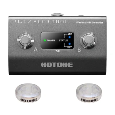 Immagine di HOTONE BT MIDI Pedale Controller a 2 Pulsanti Senza Fili Pulze Control