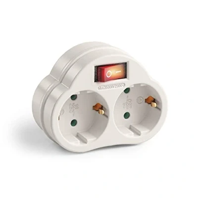 Immagine di Perfect, adattatore per presa con interruttore on/off, bianco