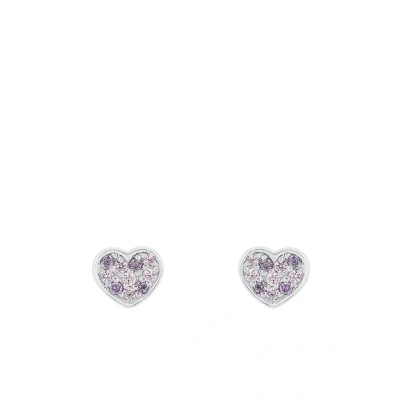 Immagine di Prinzessin Lillifee Orecchini a Bottone per Bambine in Argento 925, con Zirconia Cubica, 0.5 cm, Viola, Cuore, Confezione Regalo, 2027218, Viola