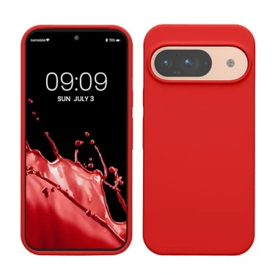 Immagine di kwmobile Custodia Compatibile con Google Pixel 9 Cover Back Case per Pro Protezione Smartphone in Silicone TPU Ricarica Wireless rosso classico
