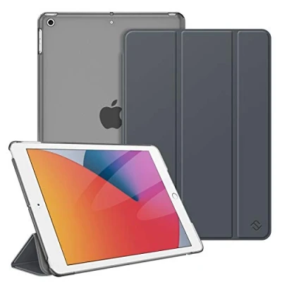 Immagine di FINTIE Custodia per iPad 9a / 8a 7a Generazione (2021 2020 2019) 10.2 Pollici Sottile Leggero Semi Trasparente Cover Case con Auto Sveglia/Sonno Funzione, Grigio