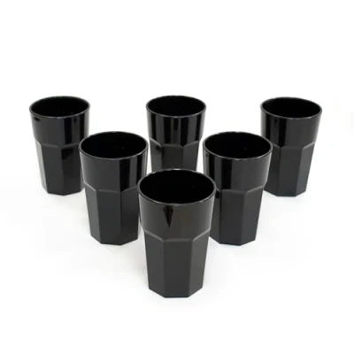 Immagine di Omada Design Set 6 Bicchieri Ottagonali Cocktail da 42,5 cl, in Plastica, Infrangibili, Impilabili, lavabili lavastoviglie, linea Unglassy (6 pezzi Turchese)