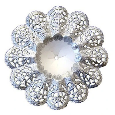 Immagine di Kunze Biedermeier Manicotti in plastica 25 Pezzi, Misura 9, Ø 20 cm, kaschiertes, Bagnato Carta Resistente, Argento, x 6 unità
