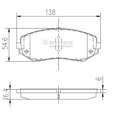 Immagine di NIPPARTS J3608029 Kit pastiglie freno Assale anteriore Non predisposto per contatto segnalazione usura con accessori SUZUKI: Grand Vitara 2 SUV