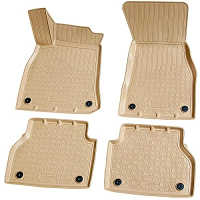 Immagine di Recambo Tappetini in gomma 3D compatibili con Audi A6 C8 Limo Avant, anno di costruzione dal 2018 &gt; su misura bordo Beige