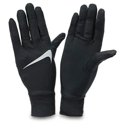 Immagine di Nike 9331/67 Guanti da corsa uomo 9331/67, tecnologia leggera, 082 nero e argento, taglia XS