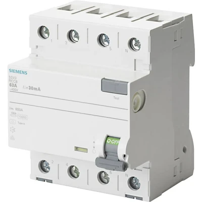 Immagine di Siemens 5SV3342 6KL Dig.Industr. Interruttore differenziale A 4 poli 25 0.03 400 V