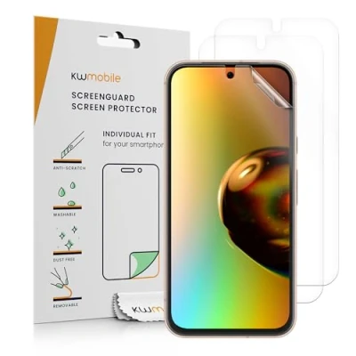 Immagine di kwmobile 3x Pellicola Salvaschermo Compatibile con Google Pixel 8a Film Protettivo Telefono Protezione Antigraffio Display Smartphone