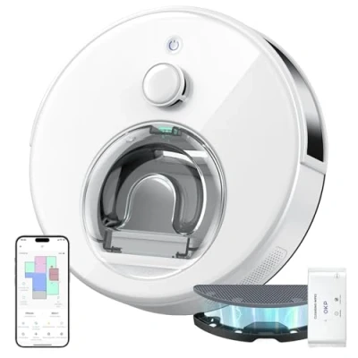 Immagine di OKP L7 Robot Aspirapolvere, LiDAR DToF con Mappatura Intelligente, 6000Pa di Aspirazione, 150 Minuti Autonomia, Design Sottile 9,4 cm, App/WiFi, Auto Ricarica
