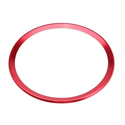 Immagine di Anello Volante, Fydun Accessori Interni Auto per A1 Q5, Rivestimento del Coprivolante dell&#039;Auto in Lega di Alluminio Accessories con Nastro Autoadesivo(Rosso)