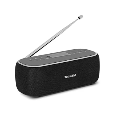 Immagine di TechniSat VIOLA BT 1 Altoparlante Bluetooth portatile con radio digitale DAB+ (FM, DAB, orologio, timer sveglia, memoria preferiti, LCD, vivavoce, AUX in, batteria, cavo di ricarica USB C, 6W)