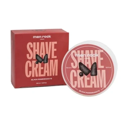 Immagine di Men Rock Black Pomegranate Shave Cream for a Classy Wet Shaving Experience, Deeply Hydrates and Nourishes Skin, Spicy pepper Fragrance 100ml
