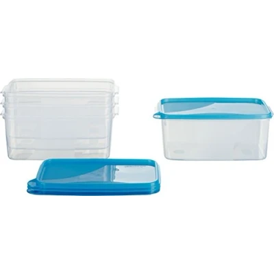 Immagine di MiraHome Contenitore per Alimenti Freezer 23x15x10,5 cm Blu qualità austriaca (2,75l Rettangolare Alto (4 Pz))