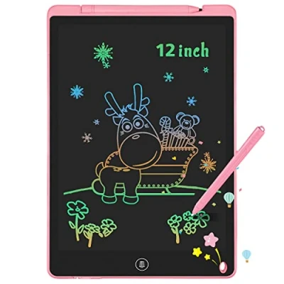 Immagine di GUYUCOM lavagna LCD giocattolo per bambini a partire da 2, 3, 4, 5, 6 anni, ragazzi e ragazze, 12 pollici, colorata bambini, colorare dai 2 anni