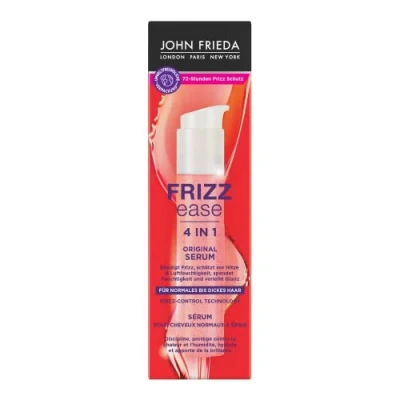 Immagine di John Frieda Siero originale 4 in 1 Contenuto: 50 ml Tipo di capelli: da normali a spessi dalla serie Frizz Ease Dona crespo Protegge calore e umidità