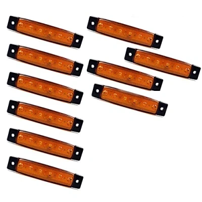 Immagine di PolarLander 10Pcs 24V 6LED indicatori Laterali lampeggiano la Lampada per Il Camion di rimorchio dell&#039;automobile 6 LED Amber Clearance Bus Giallo Impermeabile