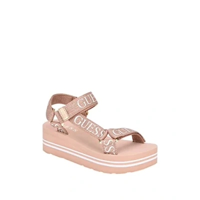 Immagine di GUESS Avin, Sandali con Zeppa Donna, Oro Rosato, 41 EU