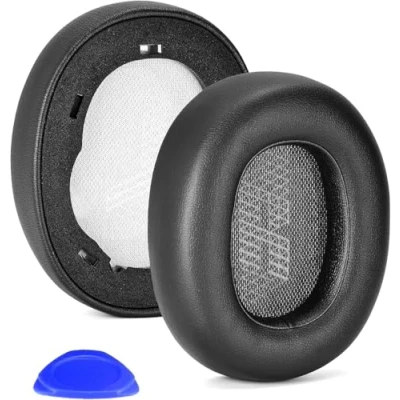 Immagine di Live 650 BTNC E65BTNC Cuscinetti auricolari di ricambio in memory foam, compatibili con cuffie JBL E65 / Duet NC/Live 650BTNC 660 (nero)