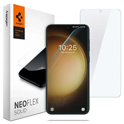 Immagine di Spigen NeoFlex Solid Pellicola compatibile con Samsung Galaxy S23, 2 Pezzi, PET, Applicazione Bagnata, Alta Reattività, Custodia Compatibile, Anti graffio