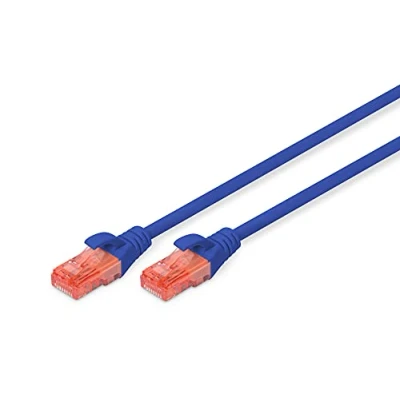 Immagine di Digitus DK 1617 100/B RJ45 cavo di rete, patch CAT 6 U/UTP 10.00 m Blu Privo alogeni 1 pz.