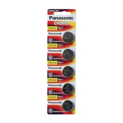 Immagine di Panasonic Cr2032 Batterie a bottone, al litio, 3 V, Dl2032 Ecr2032 Confezione da 5 Nichel.