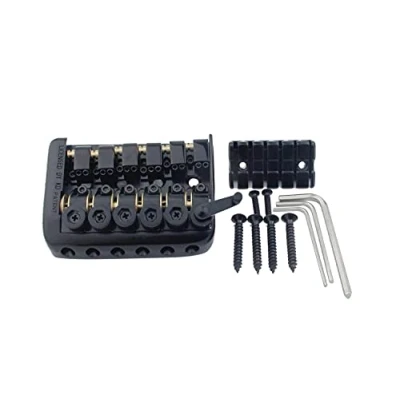 Immagine di Guyker 6 String Saddle Headless Guitar Bridge Tailpiece With Worm Involved Device for Accessories W2004 Black