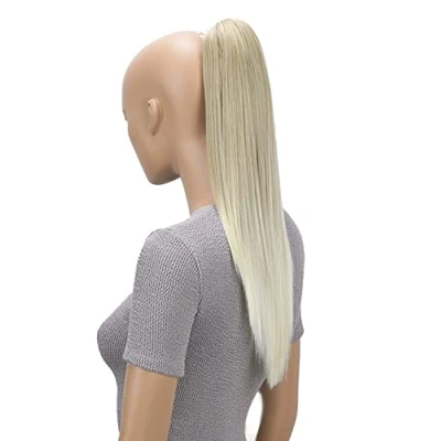 Immagine di CAISHA 40cm Coda Di Cavallo Lily Posticci Per Capelli Con Pinza Extensions Finta Liscio Biondo Chiaro H150