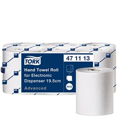 Immagine di Tork tovagliolo di carta avanzata, 2 strati, su un rullo, 19,5 cm x 144,3 m, bianco