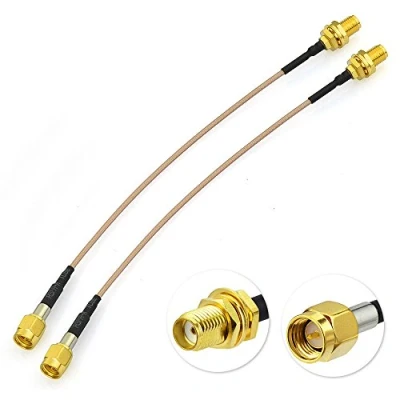 Immagine di Eightwood Cavo Antenna DAB + Wlan Prolunga SMA Femmina a Pigtail maschio RG178 15cm 2 pz per RC FPV Multicopter TX RX Router Rete wireless Bluetooth Wifi