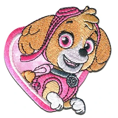 Immagine di Toppe termoadesive Squadra dei Cuccioli &#039;Skye&#039; rosa 6,8x6,3cm Patch Toppa ricamate Applicazioni Ricamata da cucire adesive