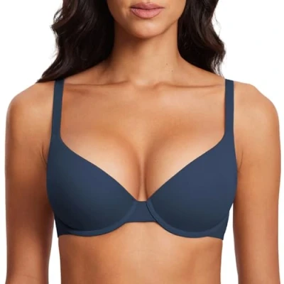Immagine di DOBREVA Donna Push up T Shirt Reggiseno con Imbottito Ferretto Sargassi 3C