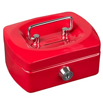 Immagine di Idena 50032 Cassetta portavalori Mini, dimensioni 125 x 95 60 mm, colore rosso, 1 pz.