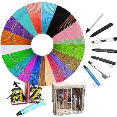 Immagine di Penna 3D Filamento PLA 1,75 mm, 20 Colori 1,75MM Pen Ricarica per Stampa 3D, Filo, Compatibile con Penne MYNT3D, SCRIB3D, Winkin, LIHUACHEN e Acdolf (Penna non inclusa)
