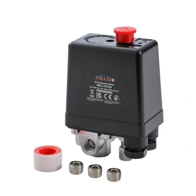 Immagine di ORAZIO Interruttore di Controllo della Pressione del Compressore d&#039;Aria G1/4&quot; 220V 16A 3 Porte Monofase con Viti per Valvola Pompa 214124