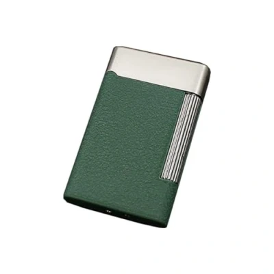 Immagine di HESTAY Accendino a Gas butano, Fiamma Libera Regolabile, accendisigari con Mola in Metallo, Antivento, da Uomo d&#039;Affari (butano Non Incluso) (Color : Green)