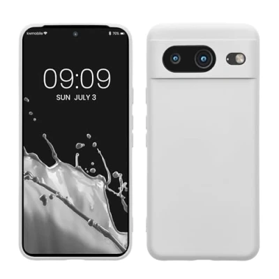 Immagine di kwmobile Custodia Compatibile con Google Pixel 8 Cover Back Case per Smartphone in Silicone TPU Protezione Gommata bianco
