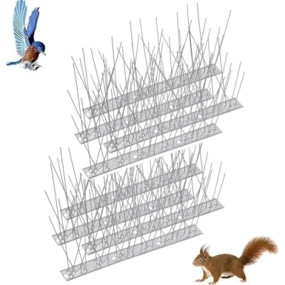 Immagine di LELYFIT Dissuasori per Piccioni Tetti e Finestre, Lunghezza 2m, Punte Piccioni, Corvi Gabbiani, Deterrente Uccelli con Punte, Balcone, Tetto Finestre