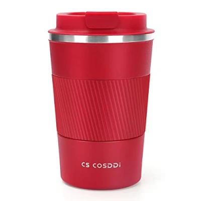 Immagine di CS COSDDI Tazza Termica,Tazza da viaggio per Caffe,Beuta vuoto in acciaio inossidabile,Tazza termica con coperchio a prova di perdite Adatta Caffe Te e Altre Bevande