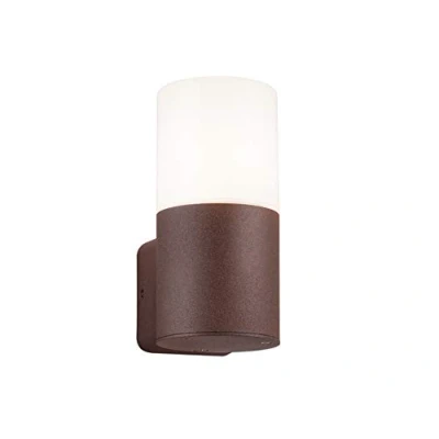 Immagine di Trio Leuchten Hoosic 222260124 Lampada da parete per esterni, in alluminio color ruggine, acrilico bianco, non inclusa 1 x E27.