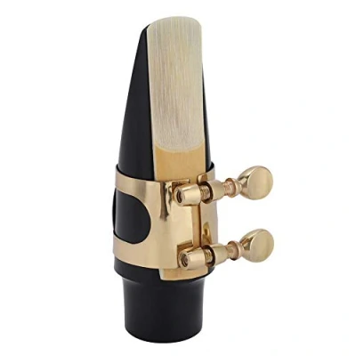 Immagine di Drfeify Bocchino per Sassofono Contralto 5 in 1, ABS e Tappo Fibbia Metallo Ance Pad dei Denti Sax