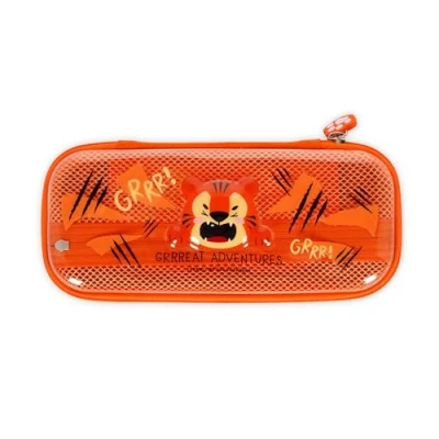 Immagine di Legami Astuccio Wonderwow, Tema Tiger, 2 Scomparti e Portapenne interno, Scomparto interno con Tessuto a Rete, Chiusura Zip, 23x11x5 cm