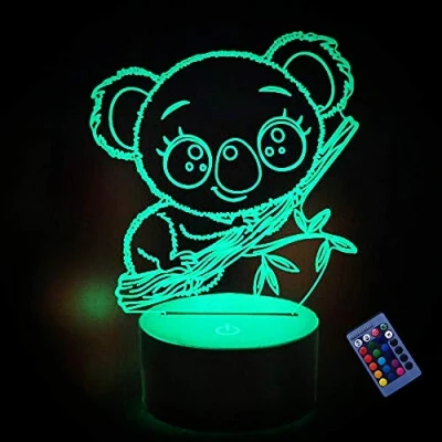 Immagine di YTDZLTD Creativo 3D Squalo Luce Notturna 16 Colori Mutevoli Telecomando USB Potere Toccare Cambiare Illusione Ottica Lampada Arredamento LED da Tavolo Bambini Compleanno Natale Regalo