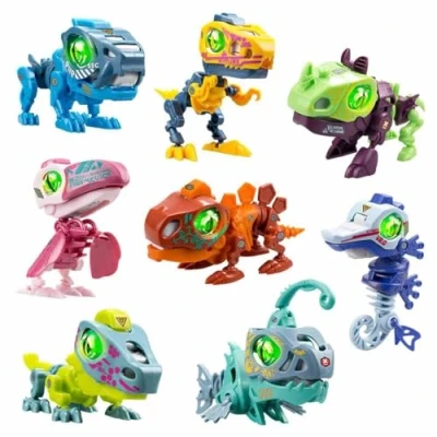 Immagine di Silverlit YCOO Robot Giurassico Mondo Dinosauro Cyber Punk nel Suo Uovo per Costruire Sorpresa Effetti Sonori E Luce LED 8 Diversi Biopodi da Collezionare A Partire 5 Anni