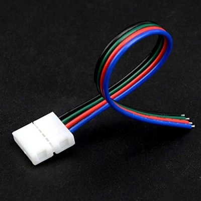 Immagine di BoHong 10pcs Connettore Striscia LED RGB 5050 Controller Connector 4 Pin 10mm Cavo Nastro Jumper Banda Ponticello per SMD Strip Larga 15cm