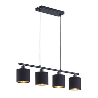 Immagine di Reality Leuchten Tommy Lampadario a sospensione in metallo, nichel opaco/nero/oro